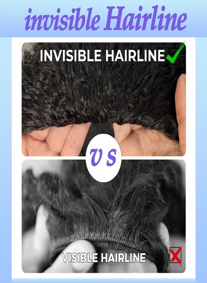 Ding Dian Kinky Curly Half Wig Human Hair 200% Density 3 In 1 Glueless Wear and Go Kinky Curly Wig Human Hair Seamless Flip Over Wig Drawstring Headband Wig Beginner Friendly 16 Inch - Image 2